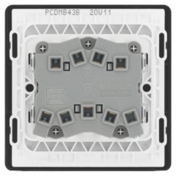 British General Evolve 20 A  16AX 3-Gang 2-Way Light Switch  Matt Black with Black Inserts