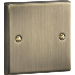 Knightsbridge  1-Gang Blanking Plate Antique Brass
