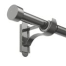 Rothley Polished Gunmetal Extendable Curtain Pole w/ Stud Finials 28mm x 71-120cm
