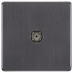 LAP  1-Gang Coaxial TV Socket Slate Grey
