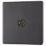 LAP  1-Gang Coaxial TV Socket Slate Grey
