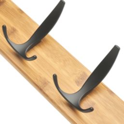 Hardware Solutions 4-Hook Rail Bamboo 450mm x 70mm