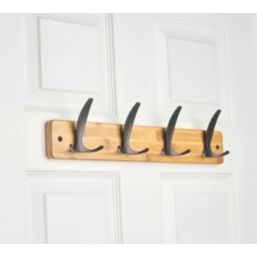 Hardware Solutions 4-Hook Rail Bamboo 450mm x 70mm