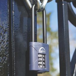 Squire CP50/4 Water-Resistant Long Shackle Combination  Padlock Blue 50mm