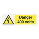 Essentials  'Danger 400V' Electrical Warning Labels 75mm x 25mm 25 Pack