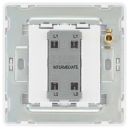 British General Evolve 20A 16AX 1-Gang Intermediate Light Switch Pearlescent White