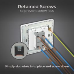 British General Evolve 20A 16AX 1-Gang Intermediate Light Switch Pearlescent White