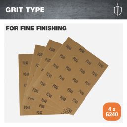 Magnusson  240 Grit Multi-Material Hand Sanding Sheet 280mm x 230mm 4 Pack