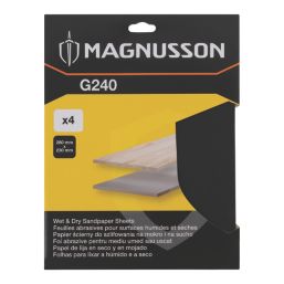 Magnusson  240 Grit Multi-Material Hand Sanding Sheet 280mm x 230mm 4 Pack