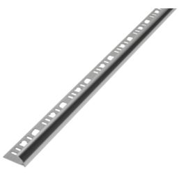 Diall 9mm Round Aluminium Tile Trim Chrome 2.5m