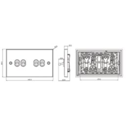 Knightsbridge  10AX 4-Gang 2-Way Light Switch  Antique Brass
