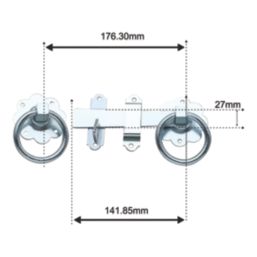 Smith & Locke Ring Gate Latch Silver 152 mmmm