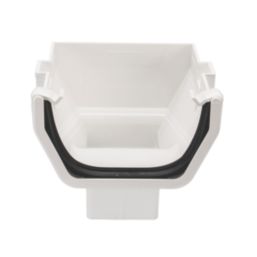 FloPlast  uPVC Square Stop End Outlet White 114mm x 65mm