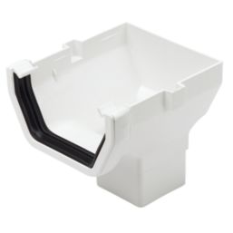 FloPlast  uPVC Square Stop End Outlet White 114mm x 65mm