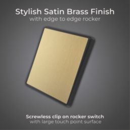 British General Evolve 20A 16AX 1-Gang 2-Way Light Switch  Satin Brass