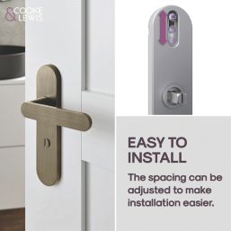 Cooke & Lewis Maugan WC Lever on Backplate Door Handles Pair Antique Brass