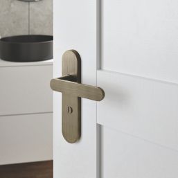 Cooke & Lewis Maugan WC Lever on Backplate Door Handles Pair Antique Brass