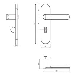 Cooke & Lewis Maugan WC Lever on Backplate Door Handles Pair Antique Brass