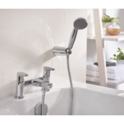 Bristan Quest Chrome 120mm Deck Mounted Dual Control Manual Shower Mixer Tap