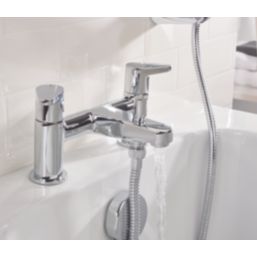 Bristan Quest Chrome 120mm Deck Mounted Dual Control Manual Shower Mixer Tap