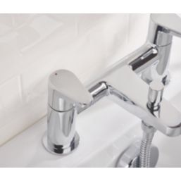 Bristan Quest Chrome 120mm Deck Mounted Dual Control Manual Shower Mixer Tap