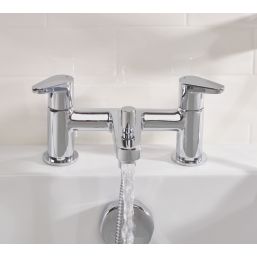 Bristan Quest Chrome 120mm Deck Mounted Dual Control Manual Shower Mixer Tap