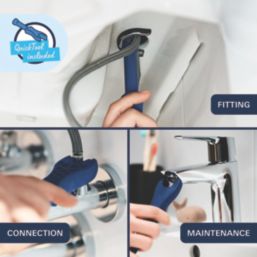 Grohe Dice Chrome 185mm Standard Lever Mono Basin Mixer Tap  With Clicker Waste