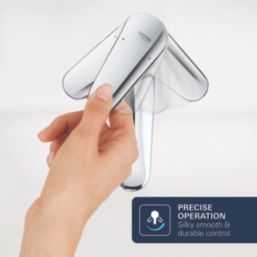 Grohe Dice Chrome 185mm Standard Lever Mono Basin Mixer Tap  With Clicker Waste