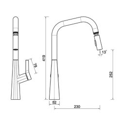 Swirl Berne  Mixer Tap Matt Black