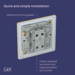 LAP  20A 1-Gang Intermediate Switch Satin Brass with Black Inserts