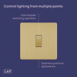 LAP  20A 1-Gang Intermediate Switch Satin Brass with Black Inserts