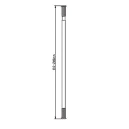 Straight Extendable Shower Curtain Rail Aluminium Black 1100-2000mm