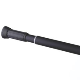 Straight Extendable Shower Curtain Rail Aluminium Black 1100-2000mm
