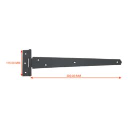 Smith & Locke Black Tee Hinges 300mm 2 Pack