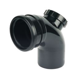 FloPlast  Push-Fit -Boss 92.5° Single Socket Access Bend Black 110mm
