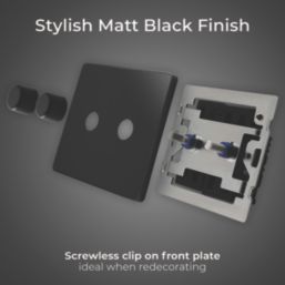 British General Evolve 2-Gang 2-Way LED Dimmer Switch  Matt Black with Black Inserts
