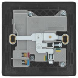 British General Evolve 13A 1-Gang SP Switched Socket + 3A 18W 2-Outlet Type A & C USB Charger Matt Black with Black Inserts