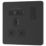 British General Evolve 13A 1-Gang SP Switched Socket + 3A 18W 2-Outlet Type A & C USB Charger Matt Black with Black Inserts