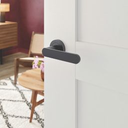 Cooke & Lewis Maugan Lever on Rose Door Handles Pair Titanium