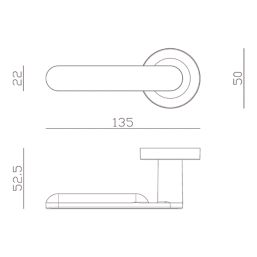 Cooke & Lewis Maugan Lever on Rose Door Handles Pair Titanium