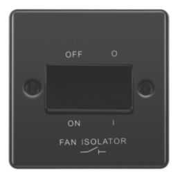 LAP  10AX 1-Gang 3-Pole Fan Isolator Switch Black Nickel  with Black Inserts