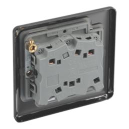 LAP  10AX 1-Gang 3-Pole Fan Isolator Switch Black Nickel  with Black Inserts