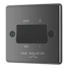 LAP  10AX 1-Gang 3-Pole Fan Isolator Switch Black Nickel  with Black Inserts