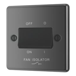 LAP  10AX 1-Gang 3-Pole Fan Isolator Switch Black Nickel  with Black Inserts