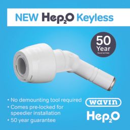 Hep2O  Plastic Push-Fit Equal 45° Keyless Stem Elbow 10mm