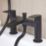ETAL Spear Matt Black 123mm Deck Mounted Dual Control Manual Shower Mixer Tap