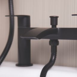 ETAL Spear Matt Black 123mm Deck Mounted Dual Control Manual Shower Mixer Tap