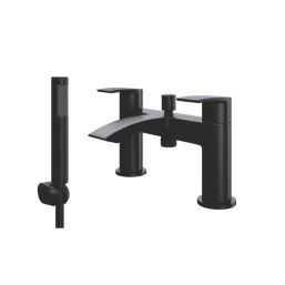 ETAL Spear Matt Black 123mm Deck Mounted Dual Control Manual Shower Mixer Tap