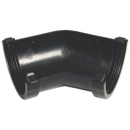 FloPlast MiniFlo uPVC 135° Half Round Gutter Angle Black 76mm