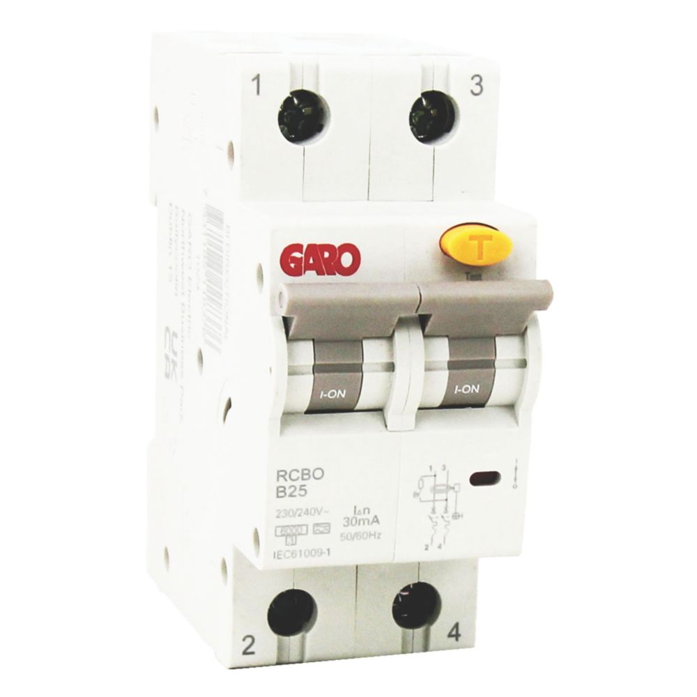 Garo RCBOGRB25 25A 30mA SP Type A RCBO | RCBOs | Screwfix.ie